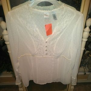 NWOT Emma James sz 16W beautiful lace blouse